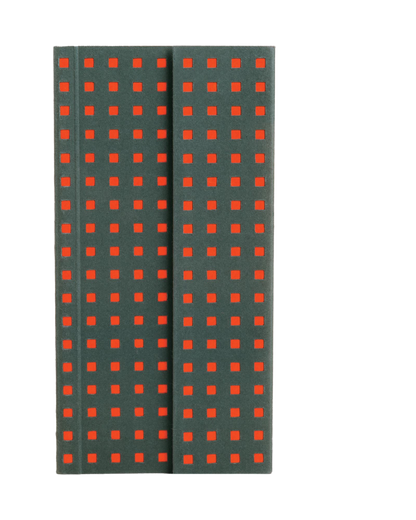Paper-Oh Quadro Grey on Orange B6.5 Softback Notebook – Plain – front cover