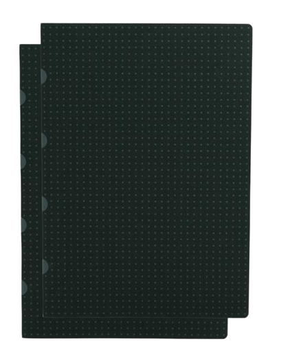 Paper-Oh Cahier Circulo Black on Grey / Black on Grey A4 Softback Notebook – Lined – product view