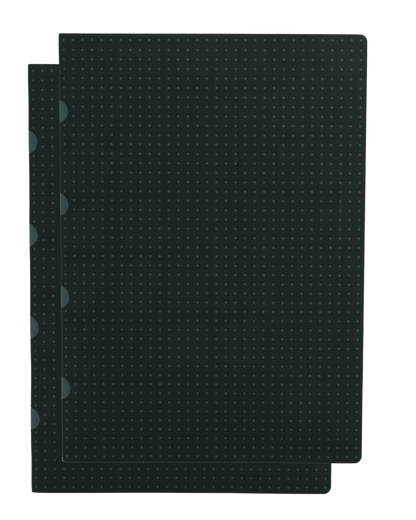 Paper-Oh Cahier Circulo Black on Grey / Black on Grey A4 Softback Notebook – Squared – front cover