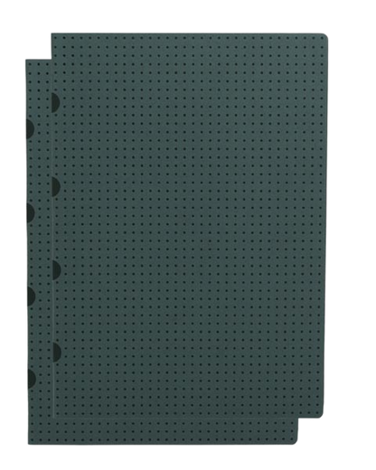 Paper-Oh Cahier Circulo Grey on Black / Grey on Black A4 Softback Notebook – Squared – product view