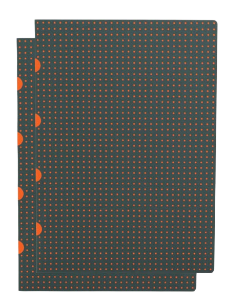 Paper-Oh Cahier Circulo Grey on Orange / Grey on Orange A4 Softback Notebook – Squared – product view
