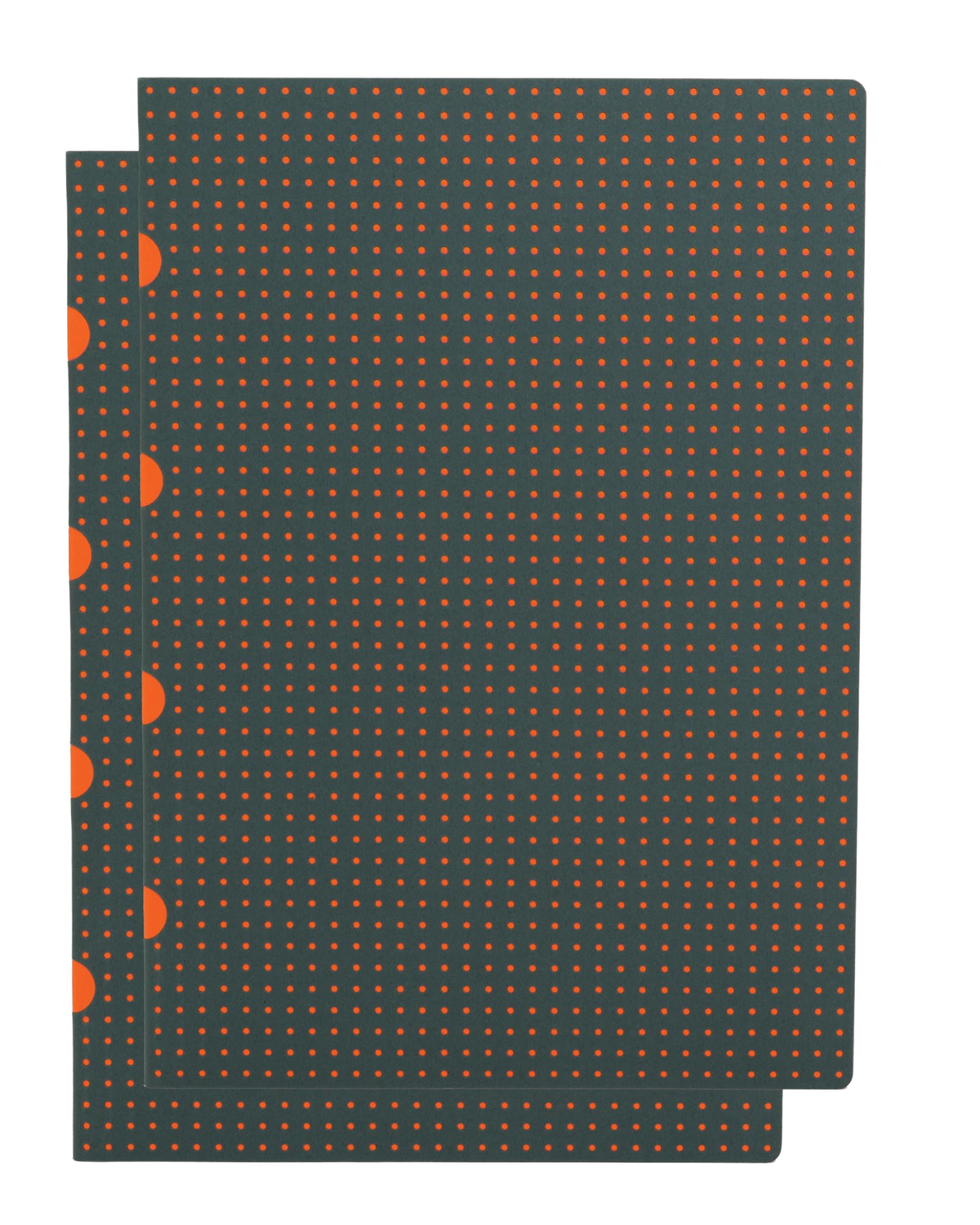 Paper-Oh Cahier Circulo Grey on Orange / Grey on Orange A4 Softback Notebook – Squared – front cover