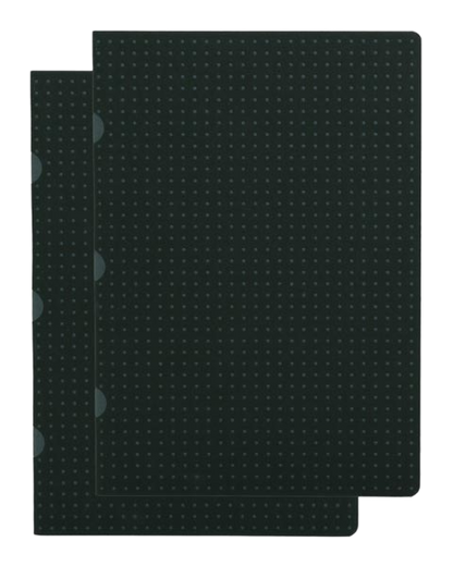 Paper-Oh Cahier Circulo Black on Grey / Black on Grey A5 Softback Notebook – Lined – product view
