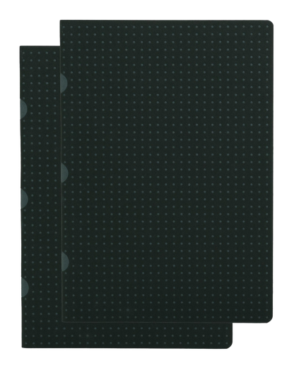 Paper-Oh Cahier Circulo Black on Grey / Black on Grey A5 Softback Notebook – Lined – front cover