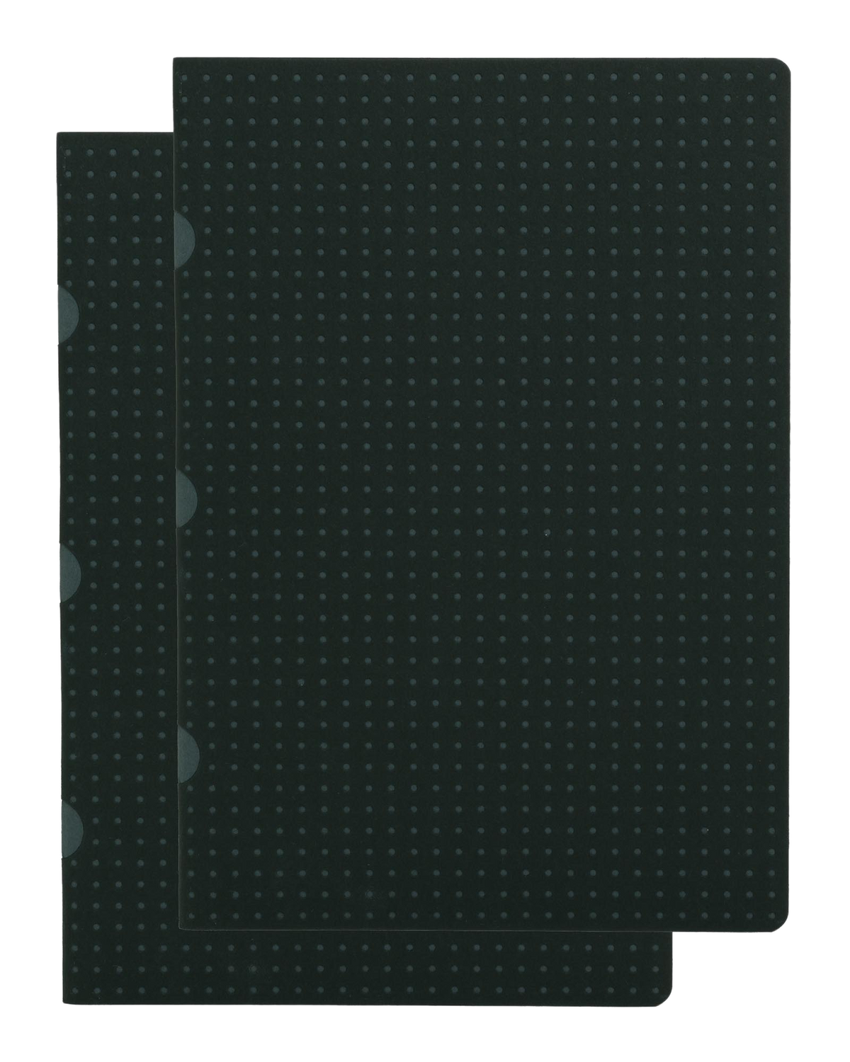 Paper-Oh Cahier Circulo Black on Grey / Black on Grey A5 Softback Notebook – Plain – front cover