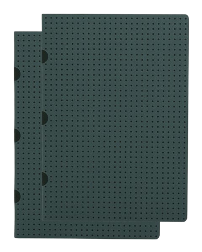 Paper-Oh Cahier Circulo Grey on Black / Grey on Black A5 Softback Notebook – Squared – product view