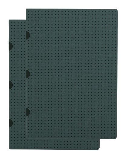 Paper-Oh Cahier Circulo Grey on Black / Grey on Black A5 Softback Notebook – Squared – front cover