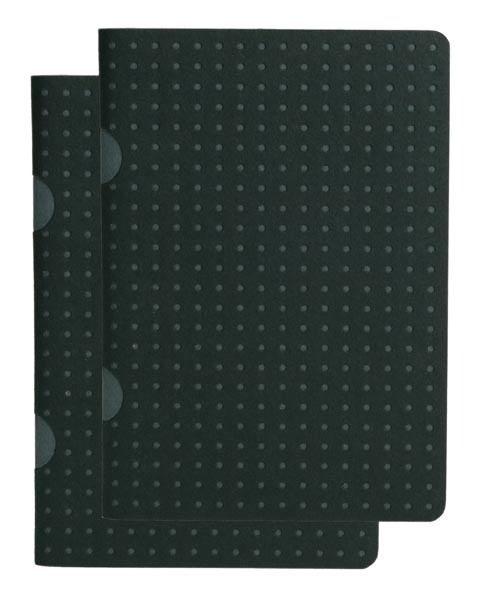 Paper-Oh Cahier Circulo Black on Grey / Black on Grey B7 Softback Notebook – Lined – product view