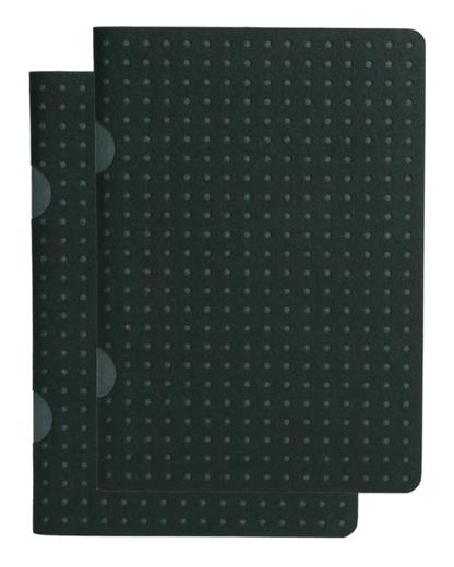 Paper-Oh Cahier Circulo Black on Grey / Black on Grey B7 Softback Notebook – Plain – product view
