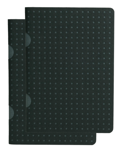 Paper-Oh Cahier Circulo Black on Grey / Black on Grey B7 Softback Notebook – Plain – front cover