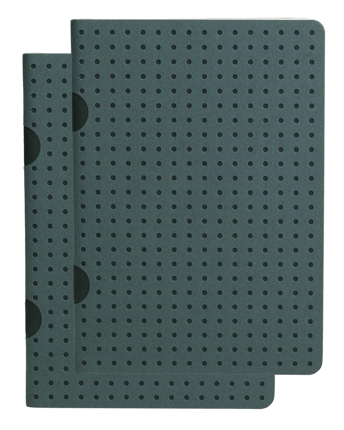 Paper-Oh Cahier Circulo Grey on Black / Grey on Black B7 Softback Notebook – Plain – front cover