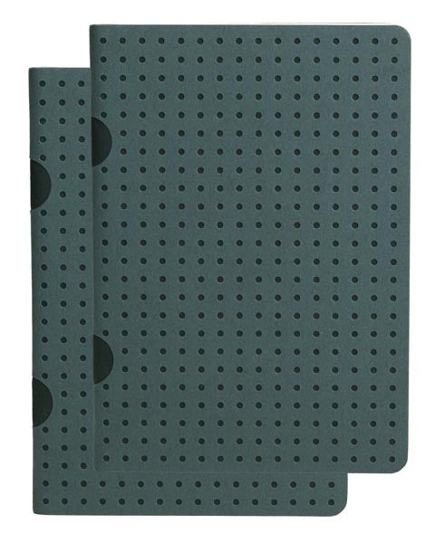 Paper-Oh Cahier Circulo Grey on Black / Grey on Black B7 Softback Notebook – Squared – product view