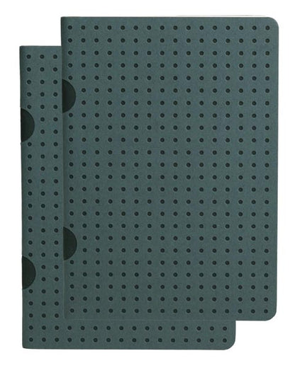 Paper-Oh Cahier Circulo Grey on Black / Grey on Black B7 Softback Notebook – Squared – product view