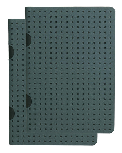 Paper-Oh Cahier Circulo Grey on Black / Grey on Black B7 Softback Notebook – Squared – front cover