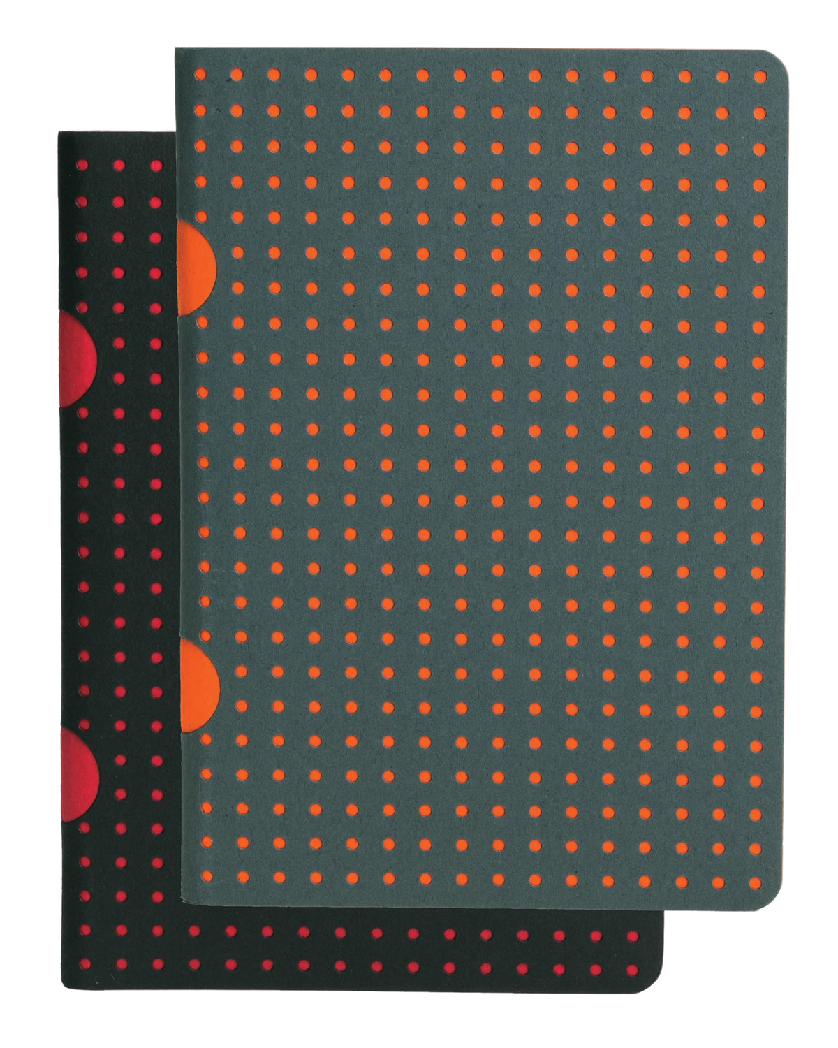 Paper-Oh Cahier Circulo Black on Red / Black on Red B7 Softback Notebook – Plain – front cover