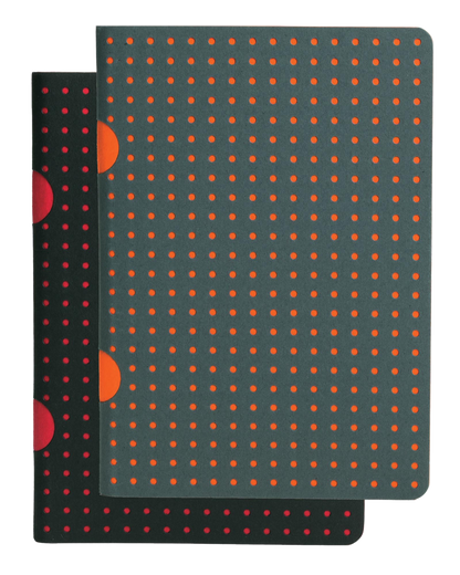 Paper-Oh Cahier Circulo Black on Red / Black on Red B7 Softback Notebook – Plain – front cover
