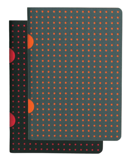 Paper-Oh Cahier Circulo Black on Red / Black on Red B7 Softback Notebook – Squared – product view