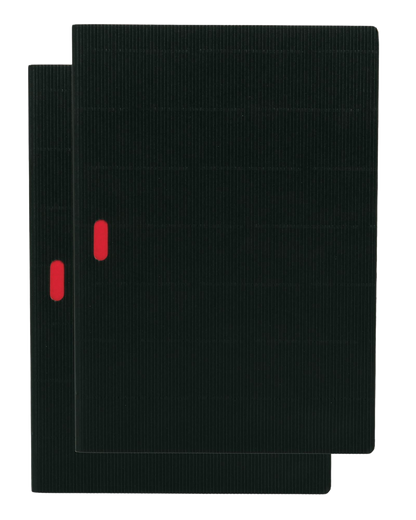 Paper-Oh Cahier Ondulo Black / Black A4 Softback Notebook – Plain – front cover