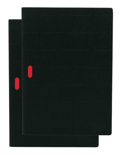 Paper-Oh Cahier Ondulo Black / Black A4 Softback Notebook – Squared – product view