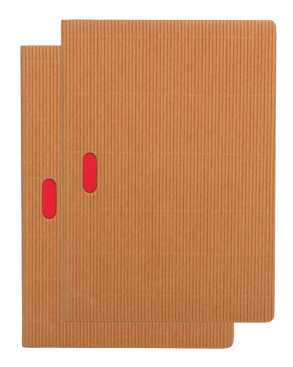 Paper-Oh Cahier Ondulo Natural / Natural A5 Softback Notebook – Squared – front cover