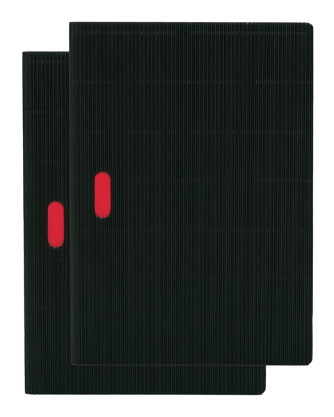 Paper-Oh Cahier Ondulo Black / Black A5 Softback Notebook – Lined – product view
