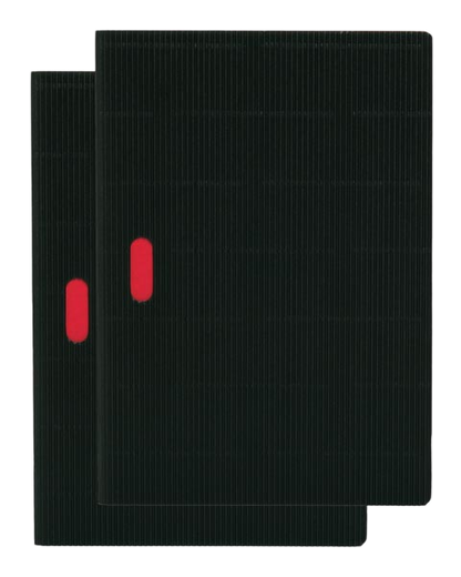 Paper-Oh Cahier Ondulo Black / Black A5 Softback Notebook – Lined – product view