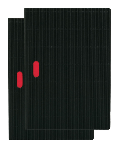 Paper-Oh Cahier Ondulo Black / Black A5 Softback Notebook – Lined – front cover