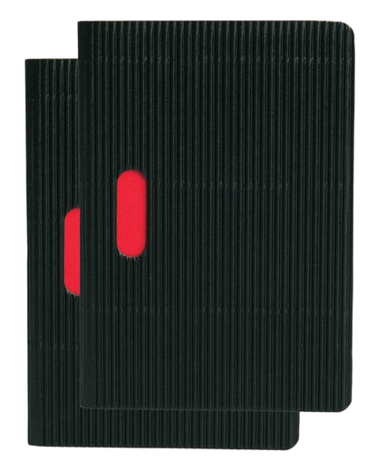 Paper-Oh Cahier Ondulo Black / Black B7 Softback Notebook – Lined – product view