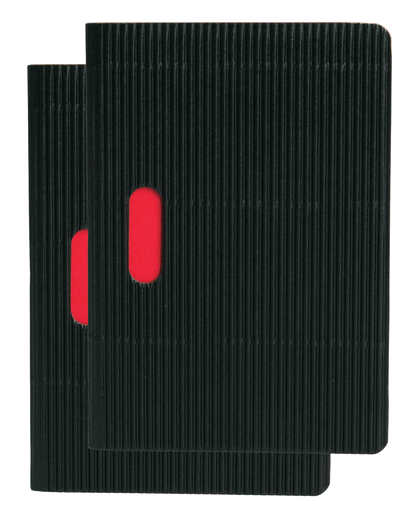Paper-Oh Cahier Ondulo Black / Black B7 Softback Notebook – Plain – front cover