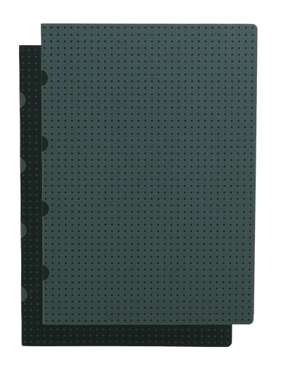 Paper-Oh Cahier Circulo Black on Grey / Grey on Black A4 Softback Notebook – Lined – front cover