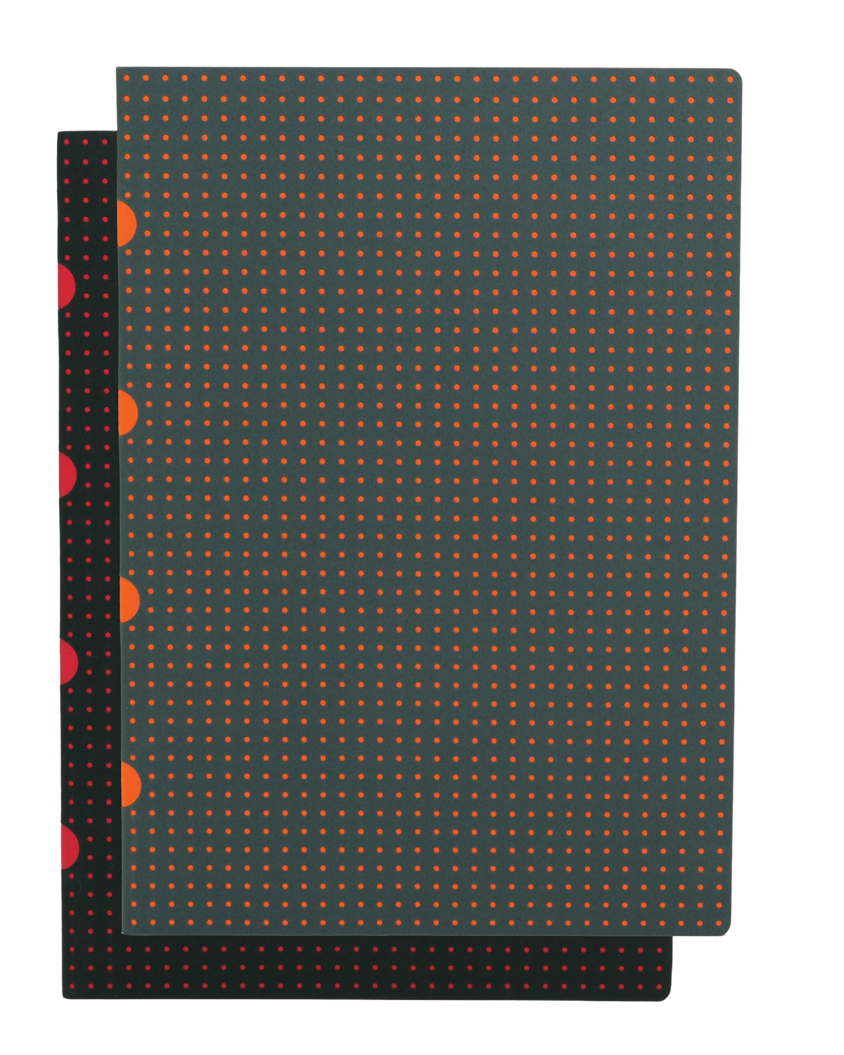Paper-Oh Cahier Circulo Black on Red / Grey on Orange A4 Softback Notebook – Lined – front cover