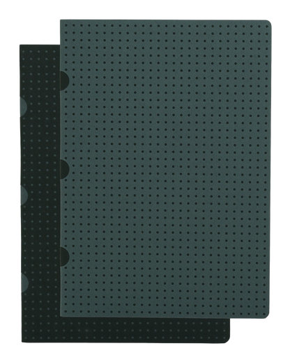 Paper-Oh Cahier Circulo Black on Grey / Grey on Black A5 Softback Notebook – Squared – front cover