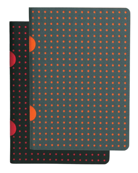 Paper-Oh Cahier Circulo Black on Red / Grey on Orange B7 Softback Notebook – Plain – product view