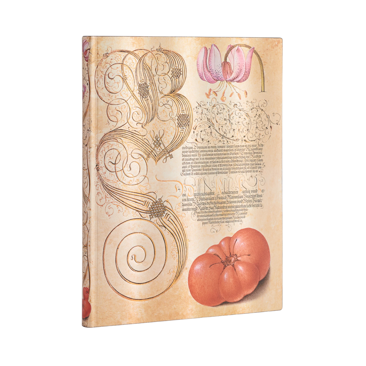 Paperblanks Lily & Tomato Ultra Softback Flexi Journal – Plain, 176 Pages – angled view