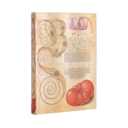 Paperblanks Lily & Tomato Midi Softback Flexi Journal – Plain, 176 Pages – angled view