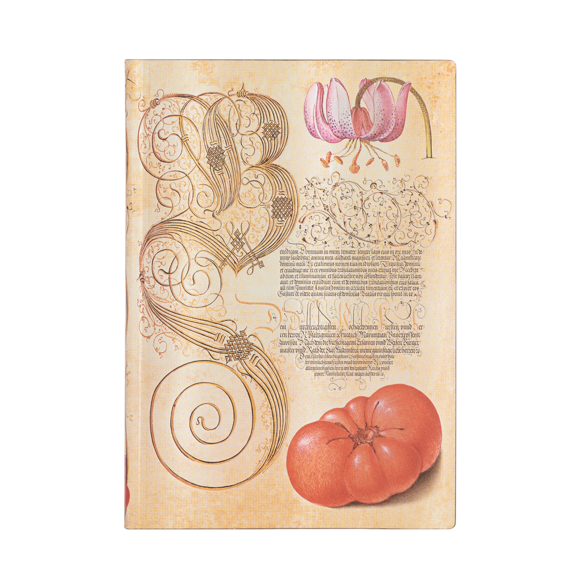 Paperblanks Lily & Tomato Midi Softback Flexi Journal – Plain, 176 Pages – front cover