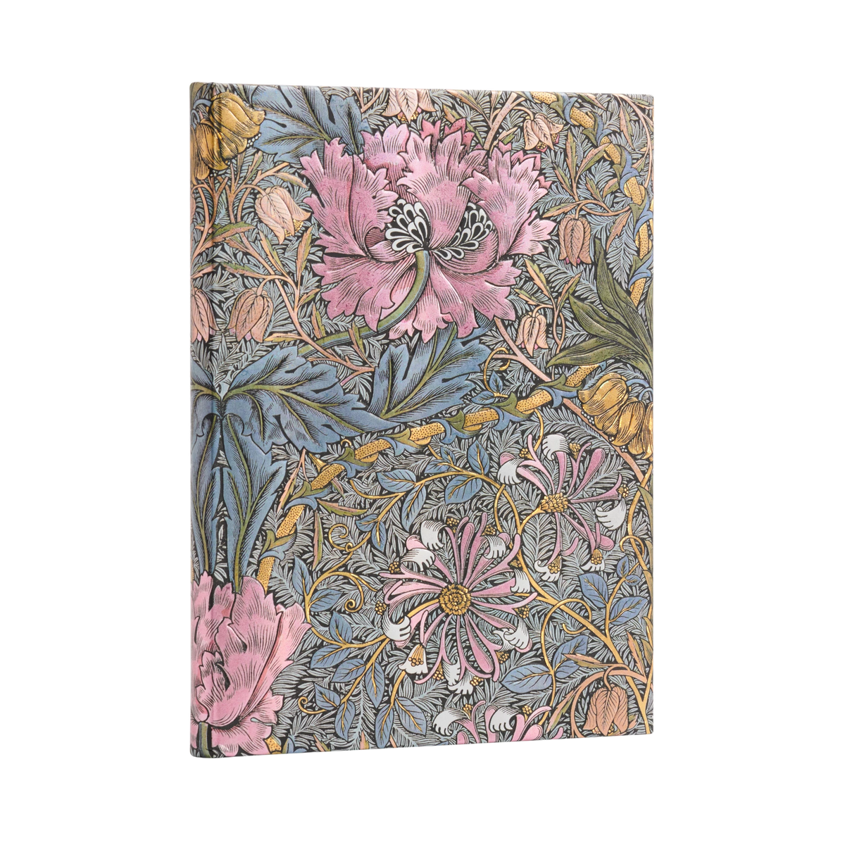 Paperblanks Morris Pink Honeysuckle Ultra Hardback Journal – Lined, 144 Pages – angled view