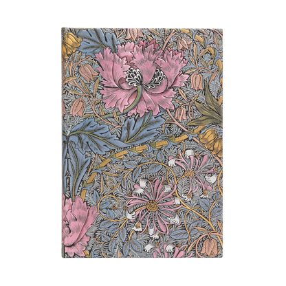 Paperblanks Morris Pink Honeysuckle Midi Hardback Journal – Lined, 144 Pages – front cover