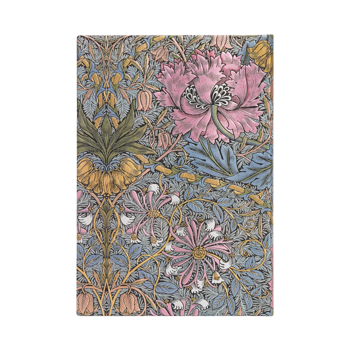 Paperblanks Morris Pink Honeysuckle Midi Hardback Journal – Plain, 144 Pages – back cover
