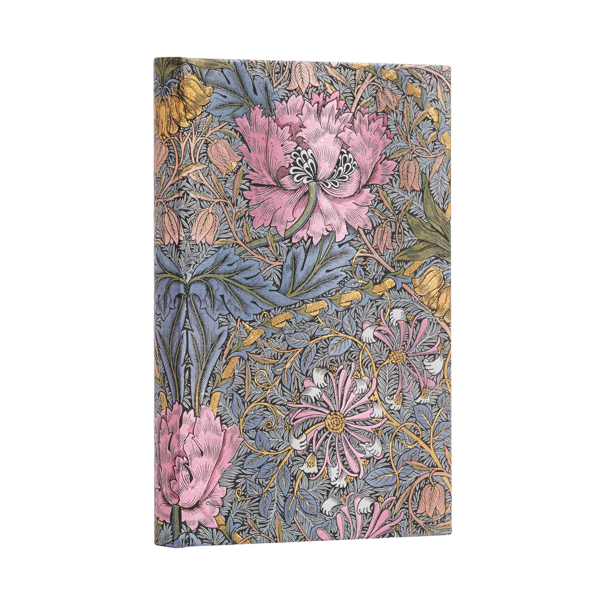 Paperblanks Morris Pink Honeysuckle Mini Hardback Journal – Lined, 176 Pages – angled view
