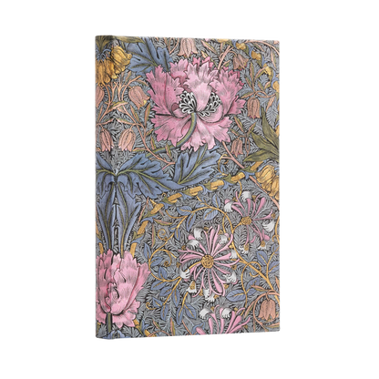 Paperblanks Morris Pink Honeysuckle Mini Hardback Journal – Lined, 176 Pages – angled view