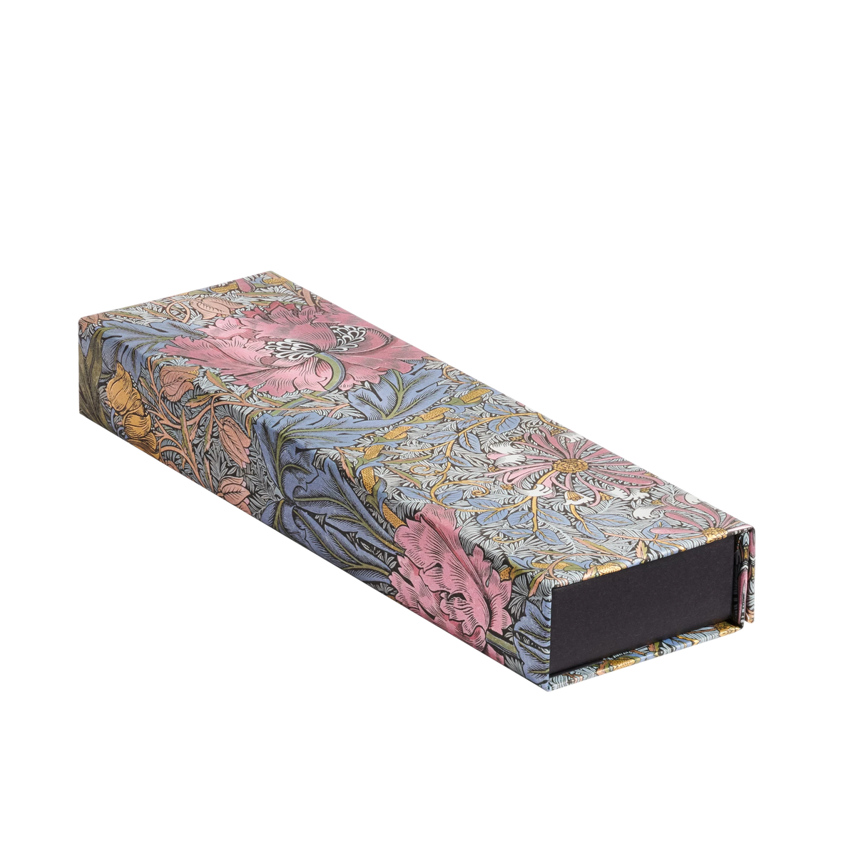 Paperblanks Morris Pink Honeysuckle Pencil Case – angled view