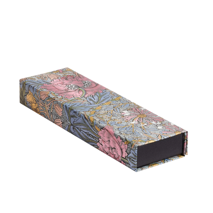 Paperblanks Morris Pink Honeysuckle Pencil Case – angled view
