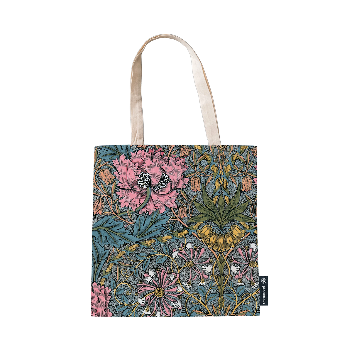 Paperblanks Morris Pink Honeysuckle Cotton Tote Bag – back view
