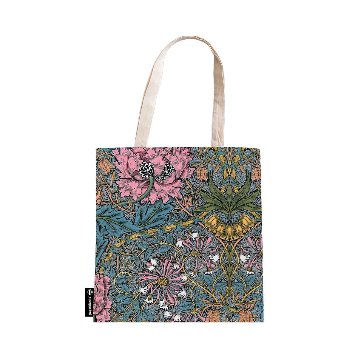 Paperblanks Morris Pink Honeysuckle Cotton Tote Bag – front view