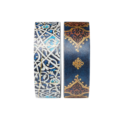 Paperblanks Granada Turquoise/Safavid Indigo Washi Tape – Pack of 2 – angled view