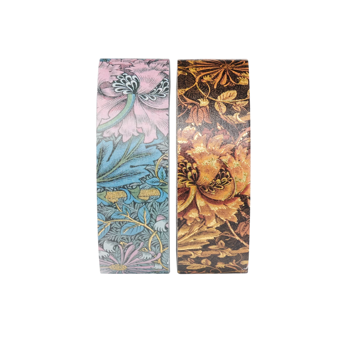 Paperblanks Morris Honeysuckle/Morris Pink Honeysuckle Washi Tape – Pack of 2 – angled view