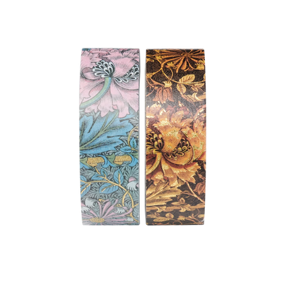 Paperblanks Morris Honeysuckle/Morris Pink Honeysuckle Washi Tape – Pack of 2 – angled view