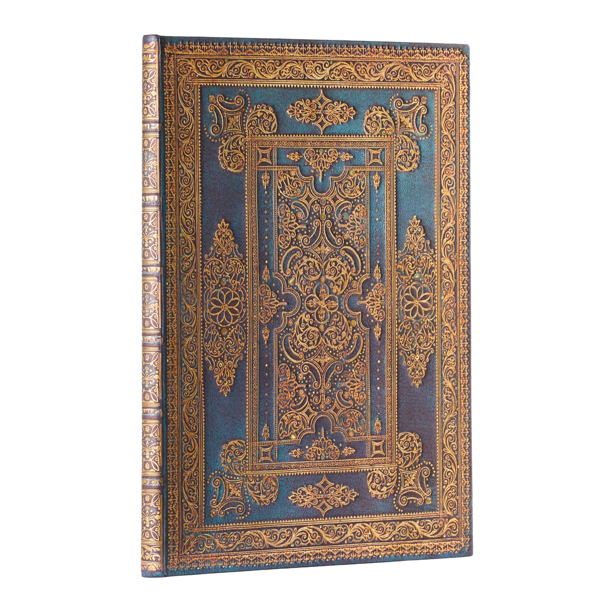 Paperblanks Blue Luxe Grande Hardback Journal – Plain, 128 Pages – angled view