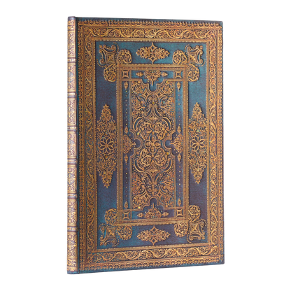 Paperblanks Blue Luxe Grande Hardback Journal – Plain, 128 Pages – angled view